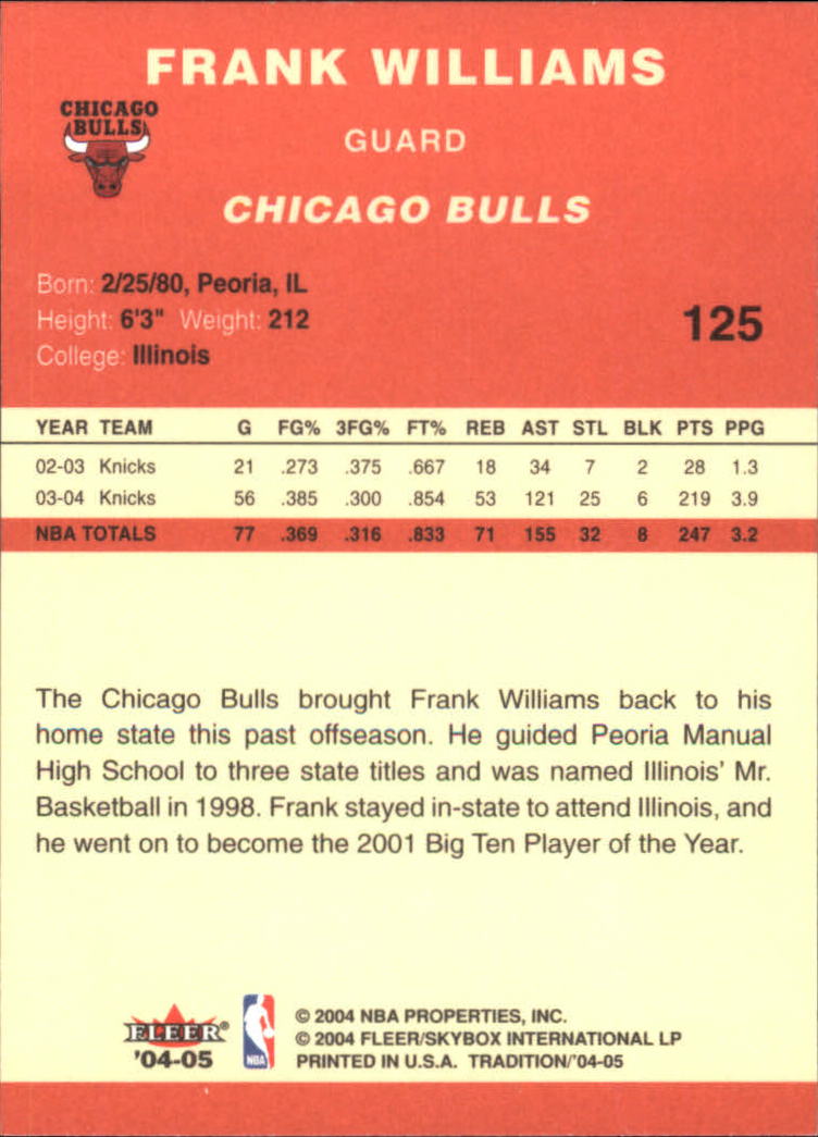 2004/2005 Tradition (Fleer) Basketball Part 1 Red Main Set Cards #1 to #268 - Picture 245 of 496