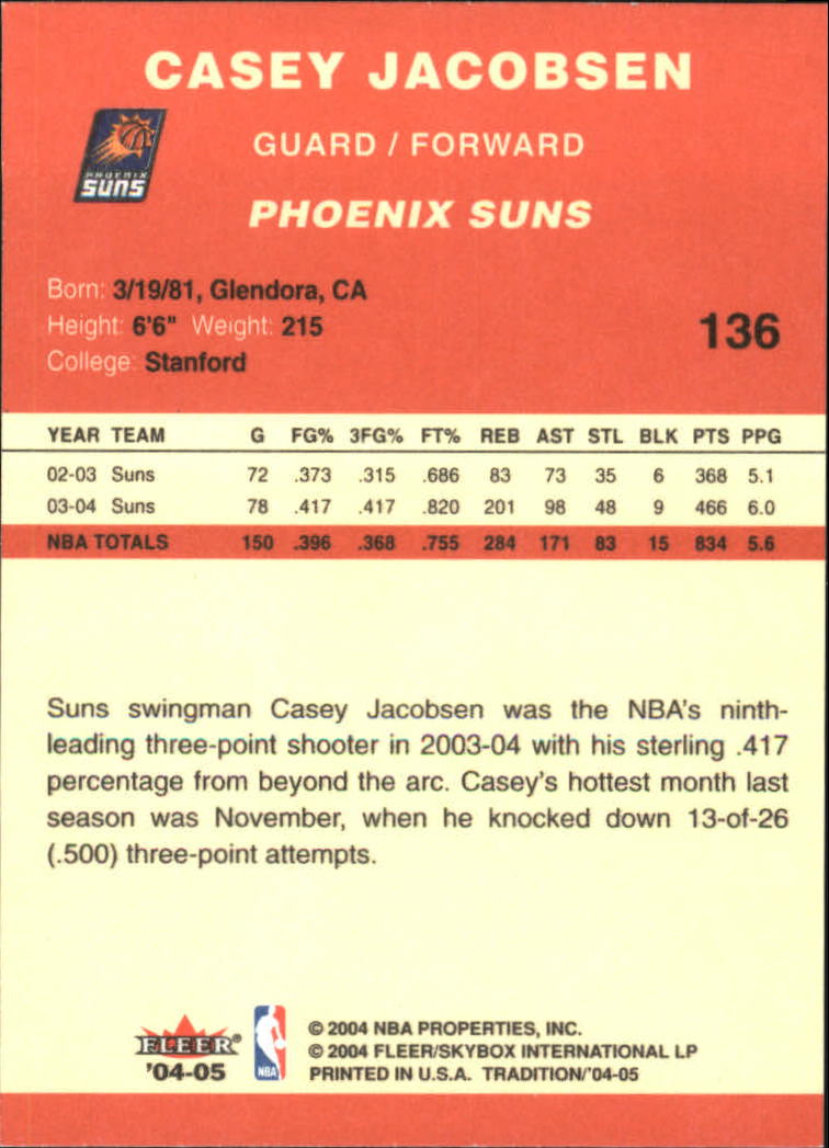 2004/2005 Tradition (Fleer) Basketball Part 1 Red Main Set Cards #1 to #268 - Picture 267 of 496