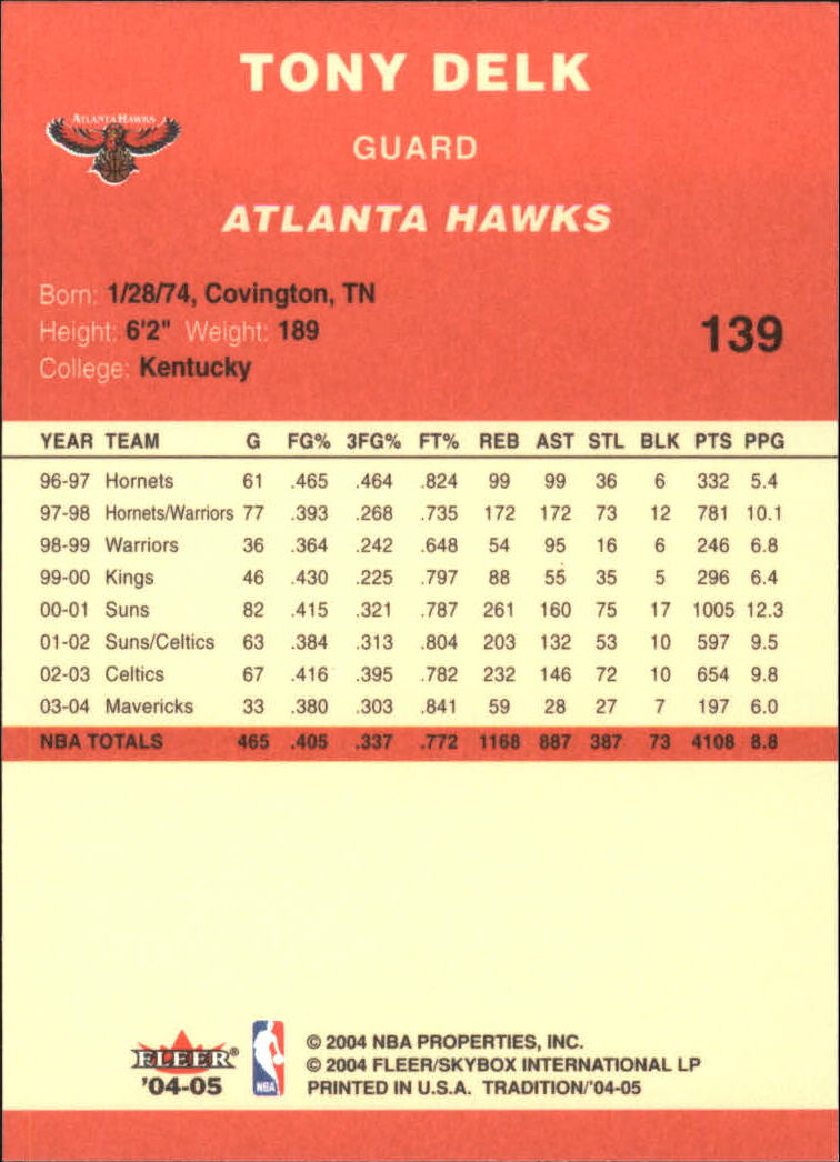 2004/2005 Tradition (Fleer) Basketball Part 1 Red Main Set Cards #1 to #268 - Picture 273 of 496