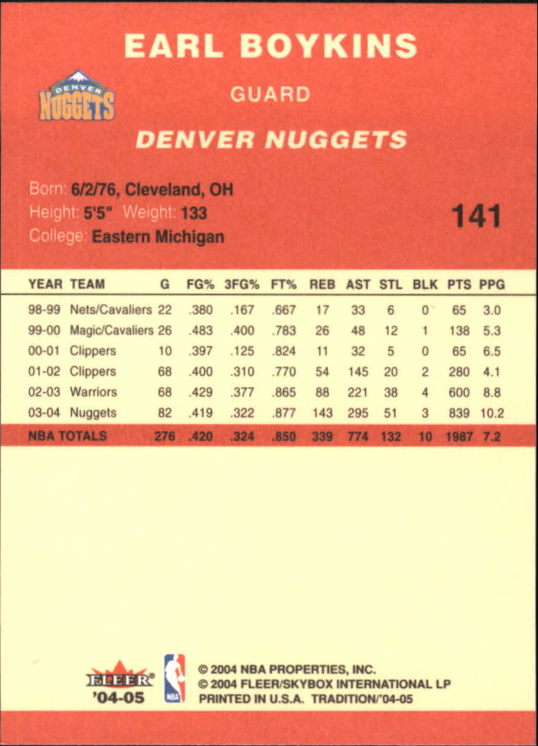 2004/2005 Tradition (Fleer) Basketball Part 1 Red Main Set Cards #1 to #268 - Picture 277 of 496