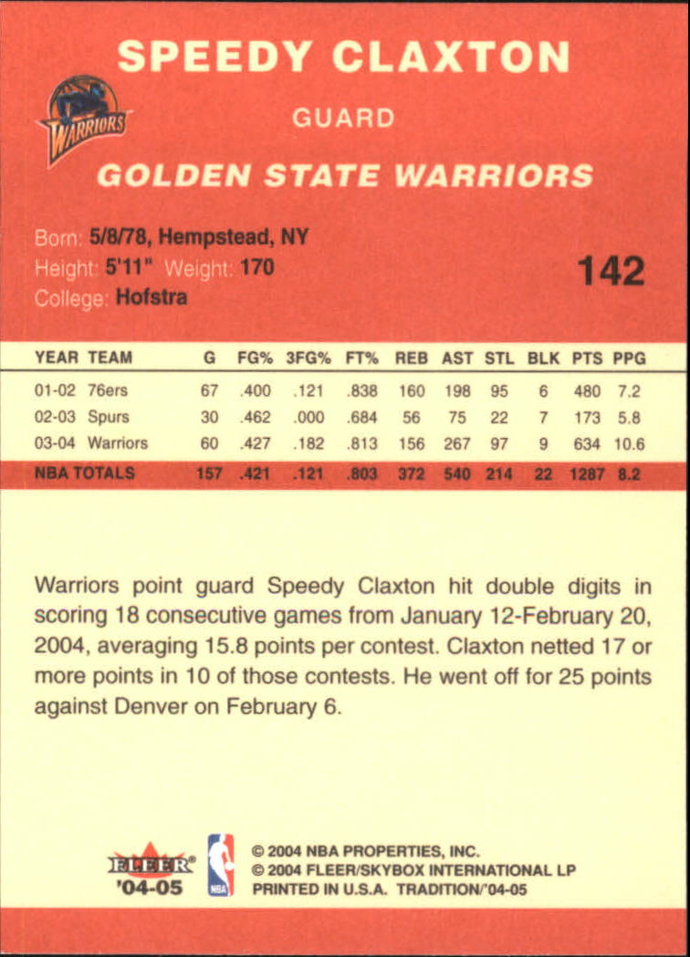 2004/2005 Tradition (Fleer) Basketball Part 1 Red Main Set Cards #1 to #268 - Picture 279 of 496