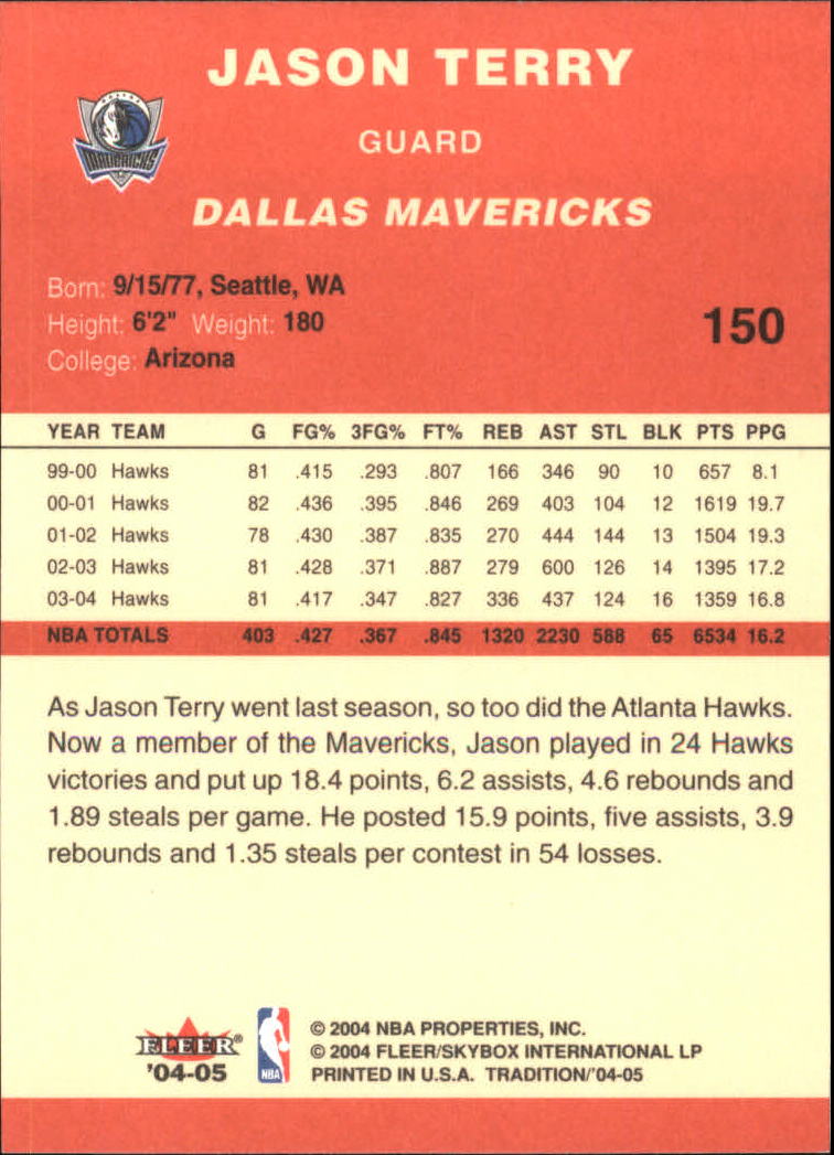 2004/2005 Tradition (Fleer) Basketball Part 1 Red Main Set Cards #1 to #268 - Picture 295 of 496