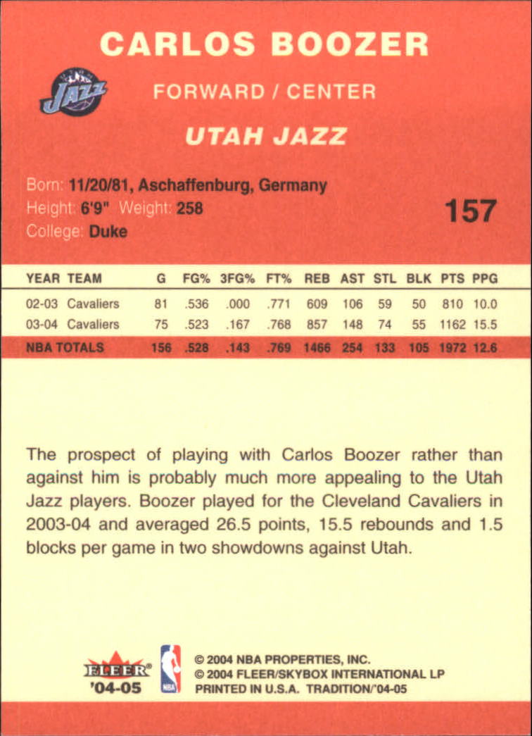 2004/2005 Tradition (Fleer) Basketball Part 1 Red Main Set Cards #1 to #268 - Picture 309 of 496