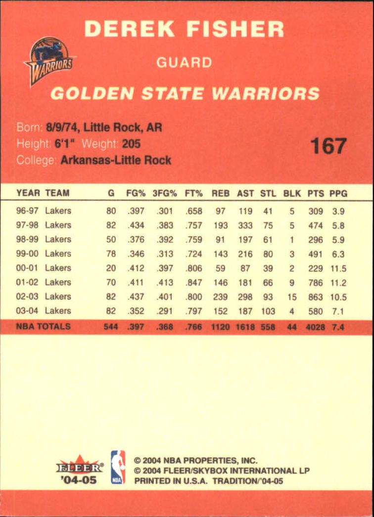 2004/2005 Tradition (Fleer) Basketball Part 1 Red Main Set Cards #1 to #268 - Picture 329 of 496
