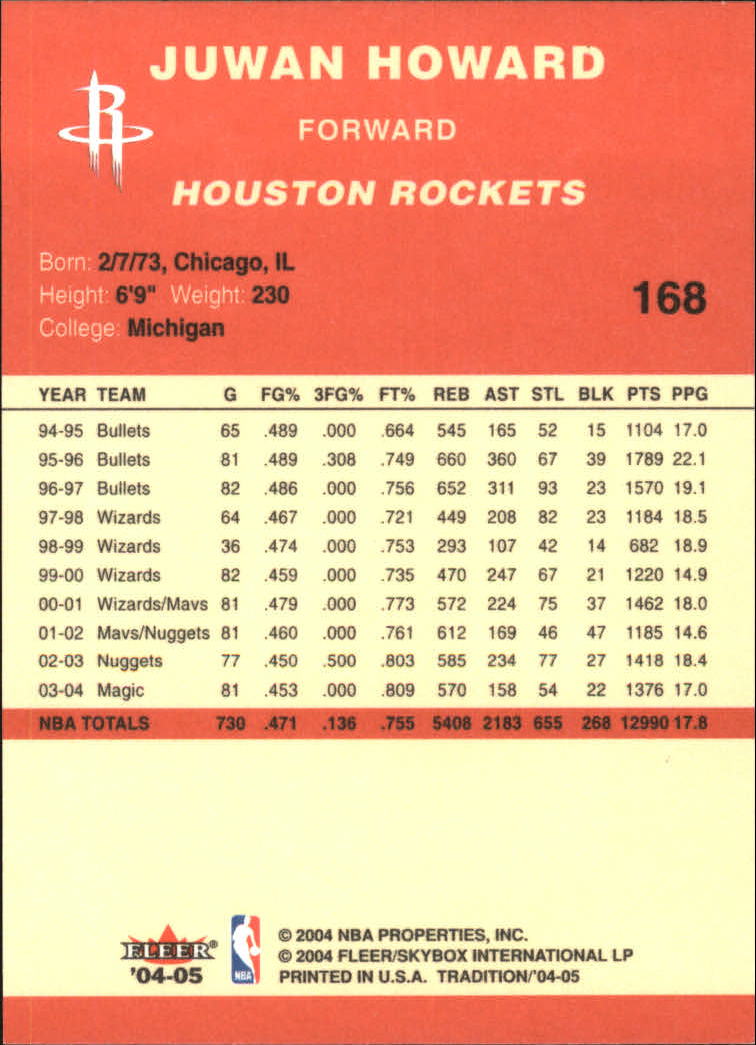 2004/2005 Tradition (Fleer) Basketball Part 1 Red Main Set Cards #1 to #268 - Picture 331 of 496