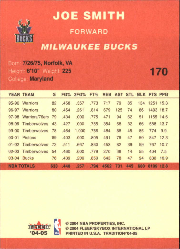 2004/2005 Tradition (Fleer) Basketball Part 1 Red Main Set Cards #1 to #268 - Picture 335 of 496