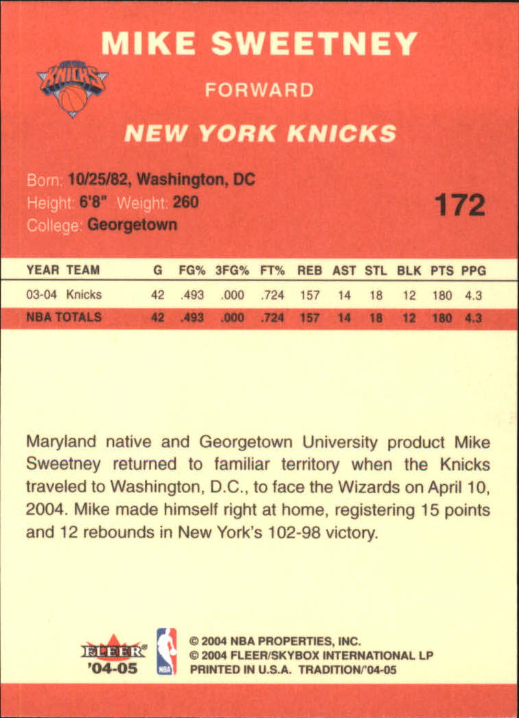 2004/2005 Tradition (Fleer) Basketball Part 1 Red Main Set Cards #1 to #268 - Picture 339 of 496