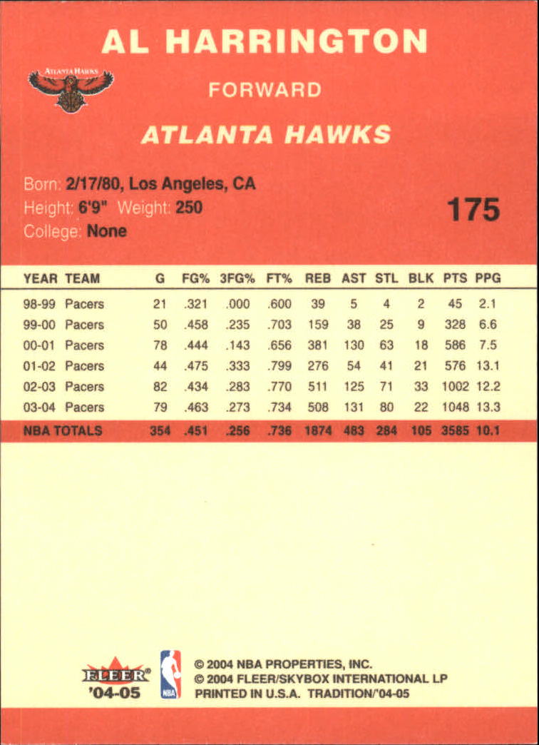 2004/2005 Tradition (Fleer) Basketball Part 1 Red Main Set Cards #1 to #268 - Picture 345 of 496