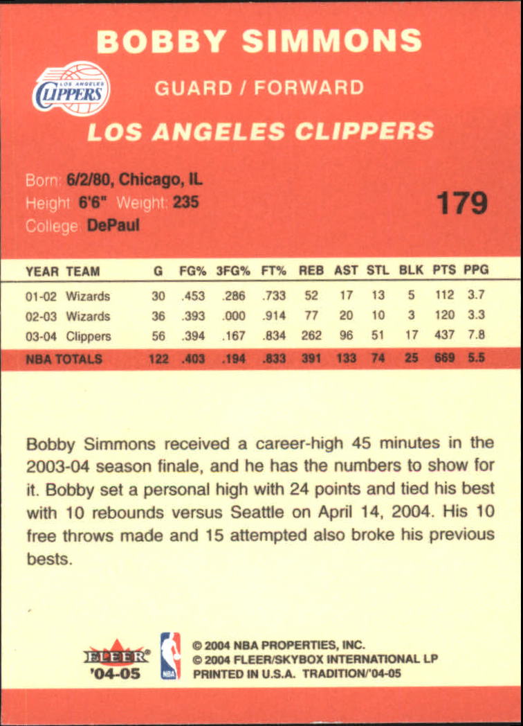 2004/2005 Tradition (Fleer) Basketball Part 1 Red Main Set Cards #1 to #268 - Picture 353 of 496