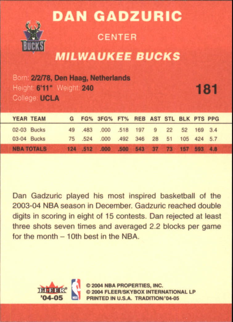 2004/2005 Tradition (Fleer) Basketball Part 1 Red Main Set Cards #1 to #268 - Picture 357 of 496