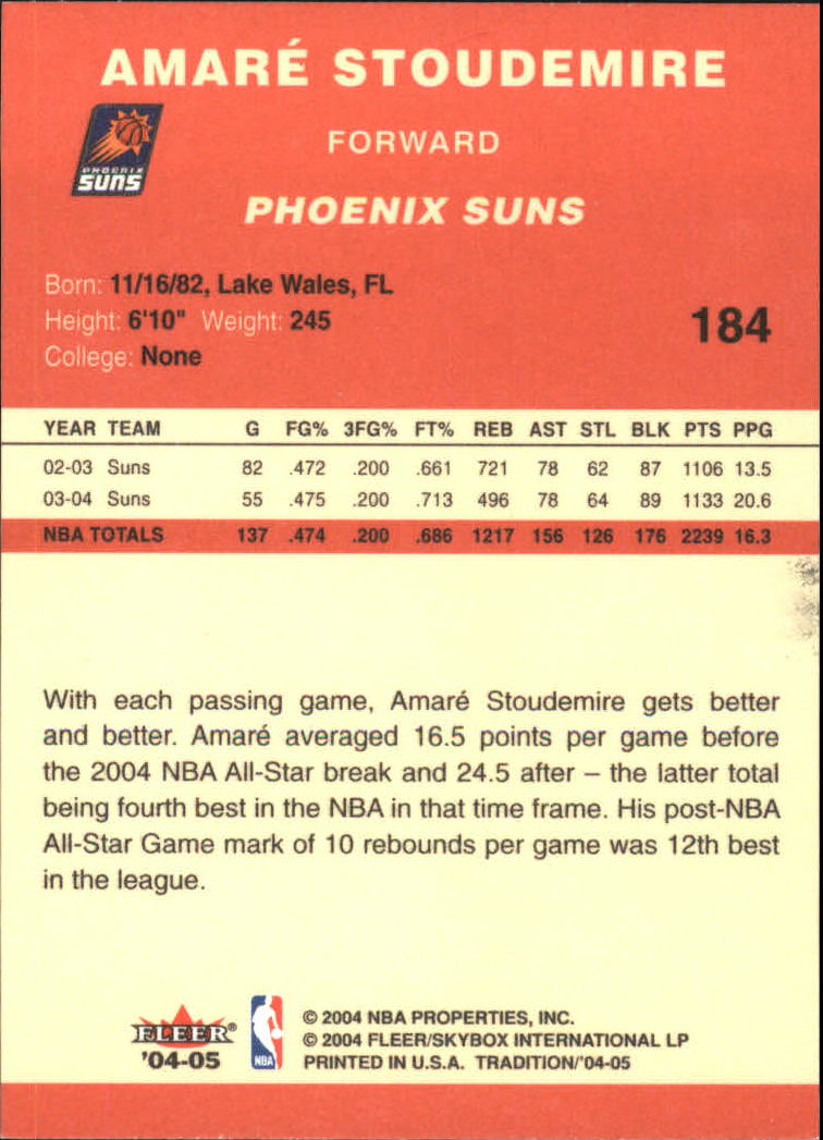 2004/2005 Tradition (Fleer) Basketball Part 1 Red Main Set Cards #1 to #268 - Picture 363 of 496