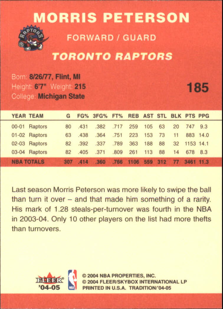 2004/2005 Tradition (Fleer) Basketball Part 1 Red Main Set Cards #1 to #268 - Picture 365 of 496