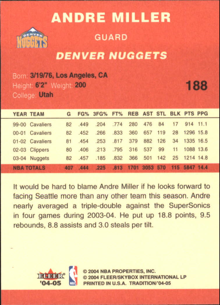 2004/2005 Tradition (Fleer) Basketball Part 1 Red Main Set Cards #1 to #268 - Picture 371 of 496