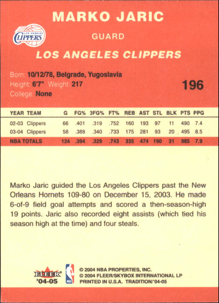 2004/2005 Tradition (Fleer) Basketball Part 1 Red Main Set Cards #1 to #268 - Picture 385 of 496