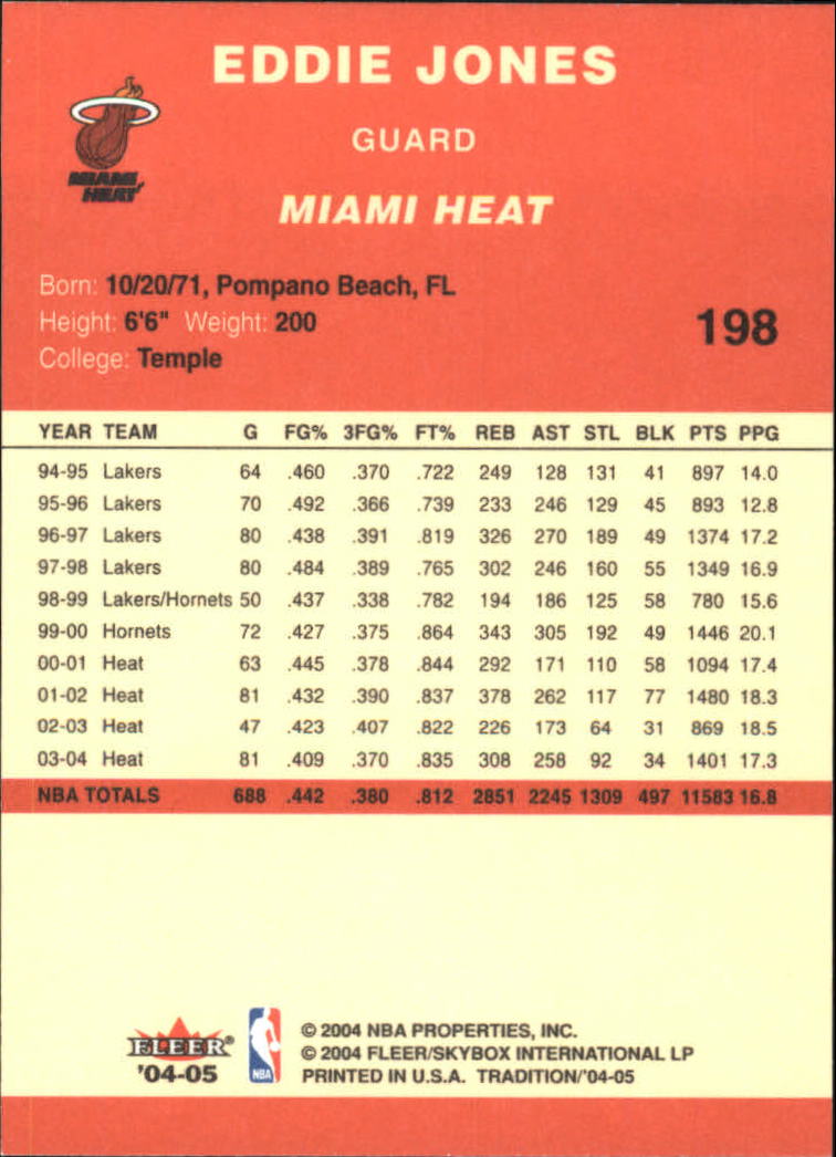 2004/2005 Tradition (Fleer) Basketball Part 1 Red Main Set Cards #1 to #268 - Picture 391 of 496