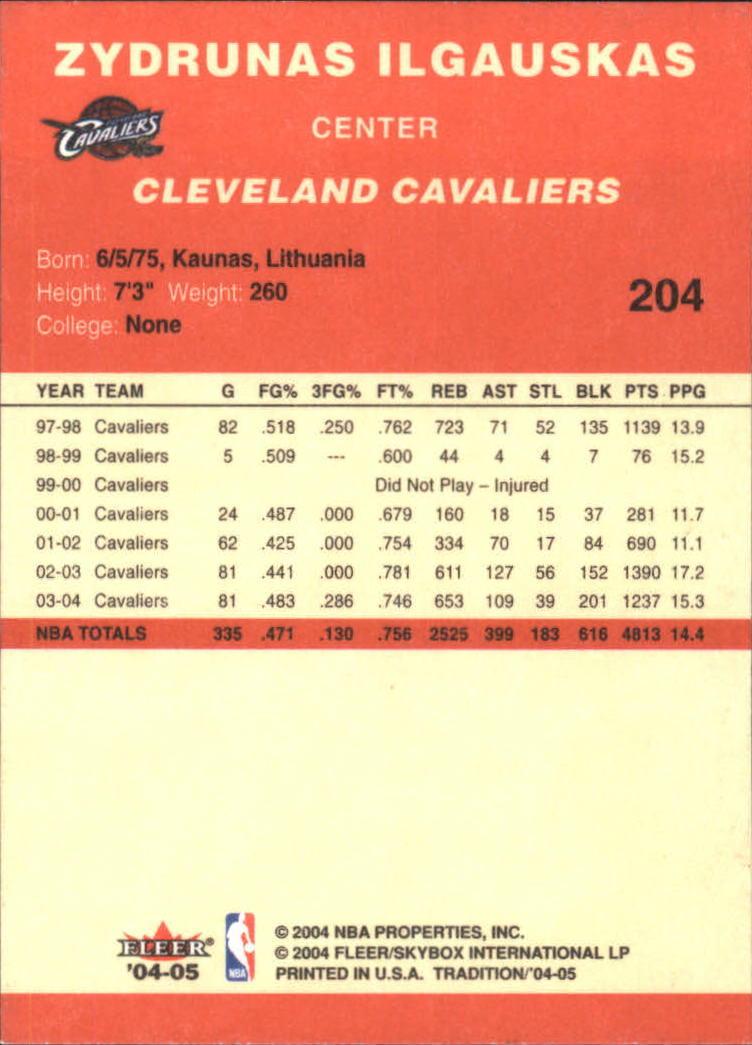 2004/2005 Tradition (Fleer) Basketball Part 1 Red Main Set Cards #1 to #268 - Picture 403 of 496