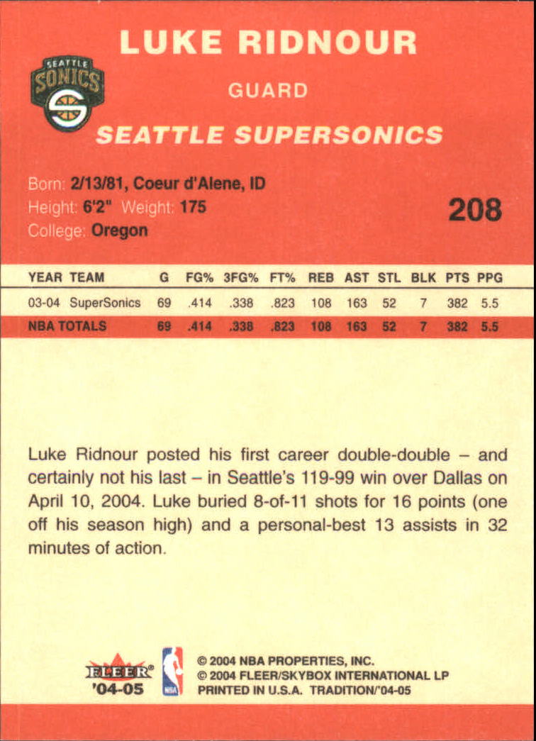 2004/2005 Tradition (Fleer) Basketball Part 1 Red Main Set Cards #1 to #268 - Picture 411 of 496