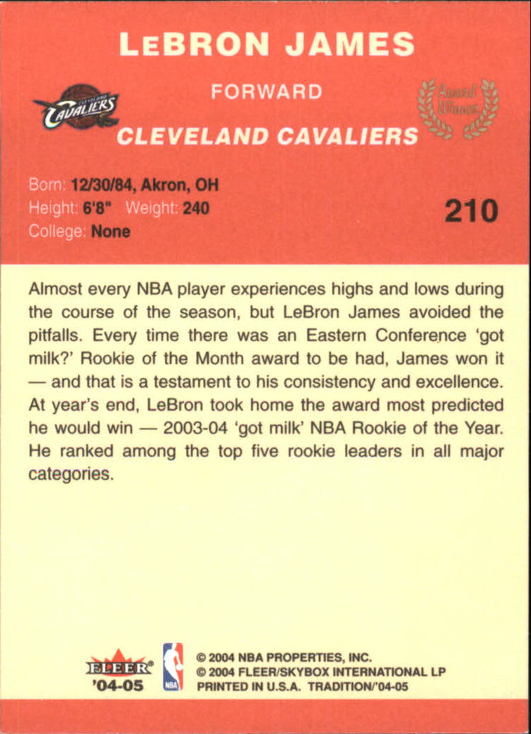 2004/2005 Tradition (Fleer) Basketball Part 1 Red Main Set Cards #1 to #268 - Picture 415 of 496