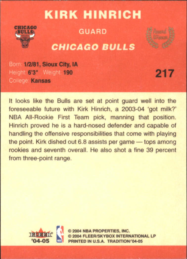 2004/2005 Tradition (Fleer) Basketball Part 1 Red Main Set Cards #1 to #268 - Picture 427 of 496