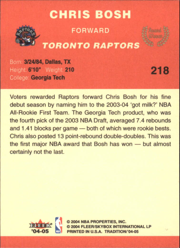 2004/2005 Tradition (Fleer) Basketball Part 1 Red Main Set Cards #1 to #268 - Picture 429 of 496