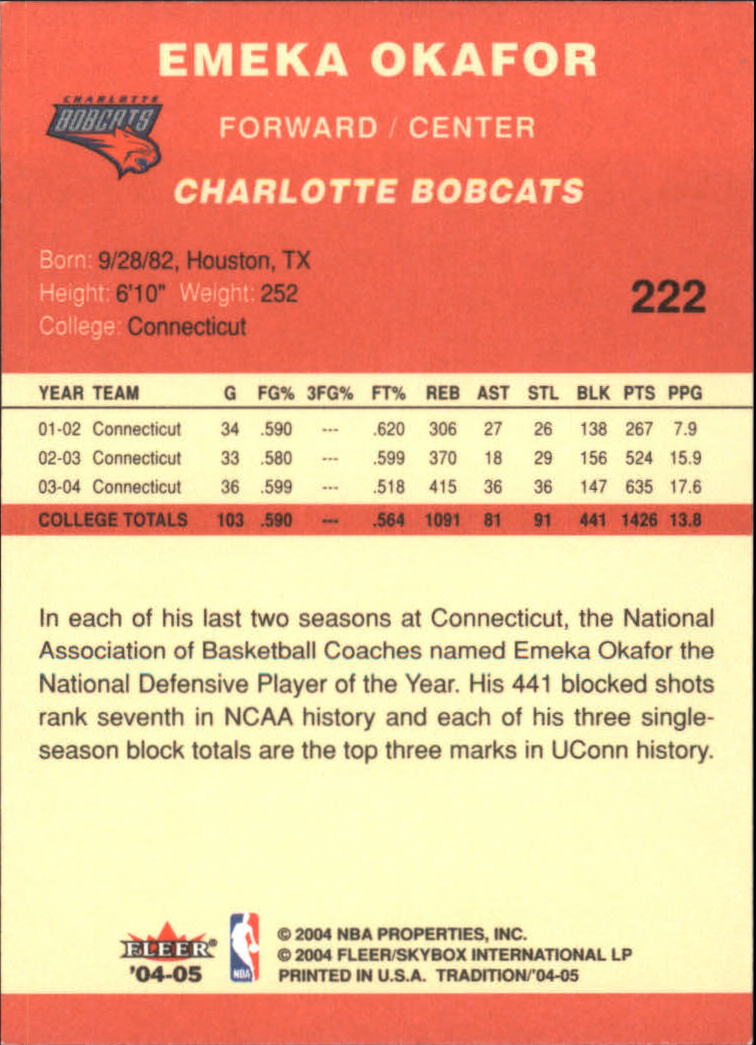 2004/2005 Tradition (Fleer) Basketball Part 1 Red Main Set Cards #1 to #268 - Picture 437 of 496