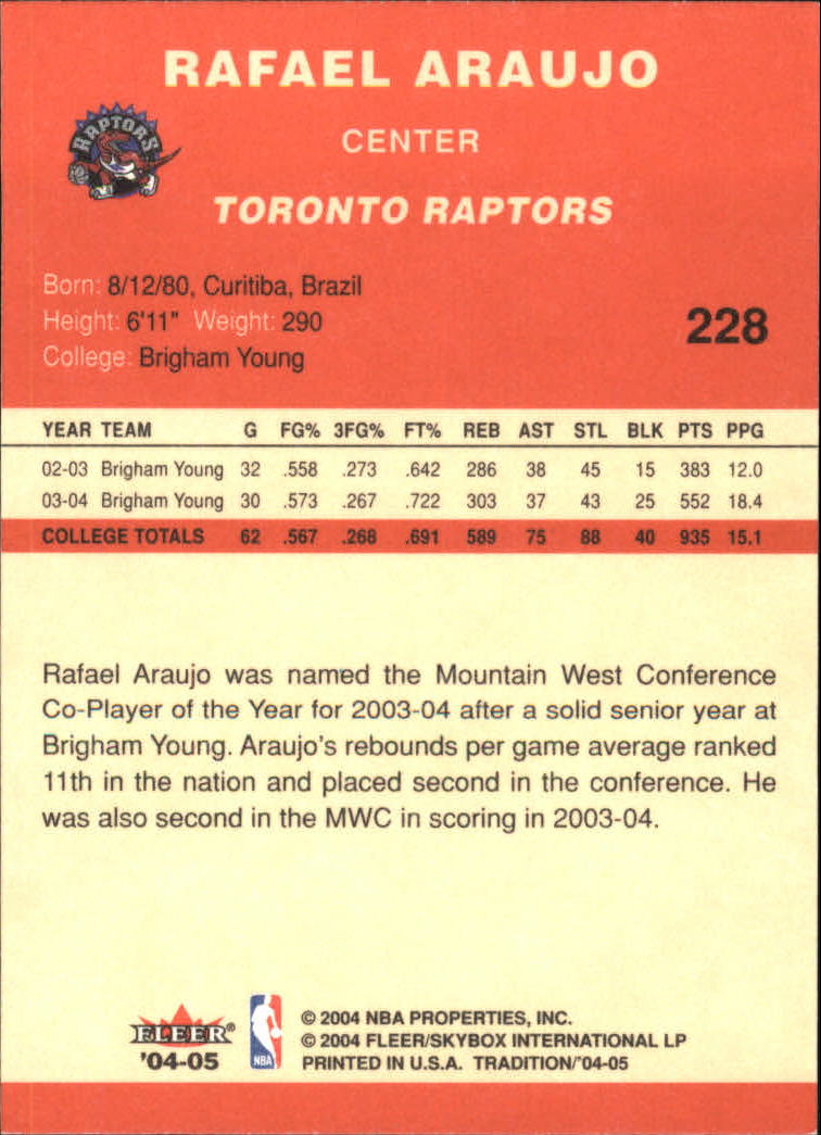 2004/2005 Tradition (Fleer) Basketball Part 1 Red Main Set Cards #1 to #268 - Picture 445 of 496