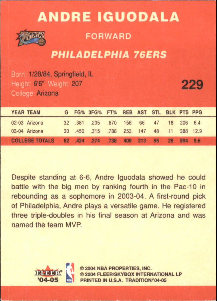 2004/2005 Tradition (Fleer) Basketball Part 1 Red Main Set Cards #1 to #268 - Picture 447 of 496
