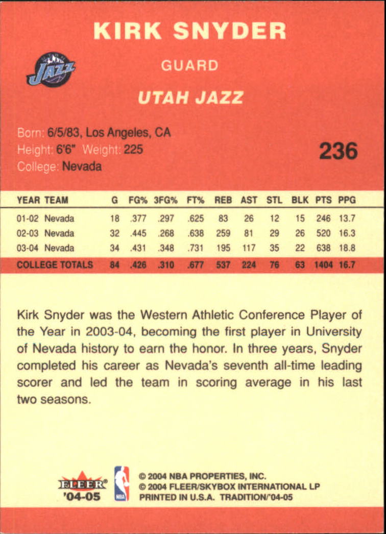 2004/2005 Tradition (Fleer) Basketball Part 1 Red Main Set Cards #1 to #268 - Picture 461 of 496