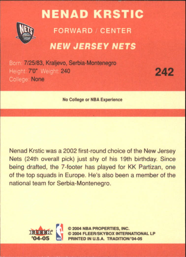 2004/2005 Tradition (Fleer) Basketball Part 1 Red Main Set Cards #1 to #268 - Picture 473 of 496