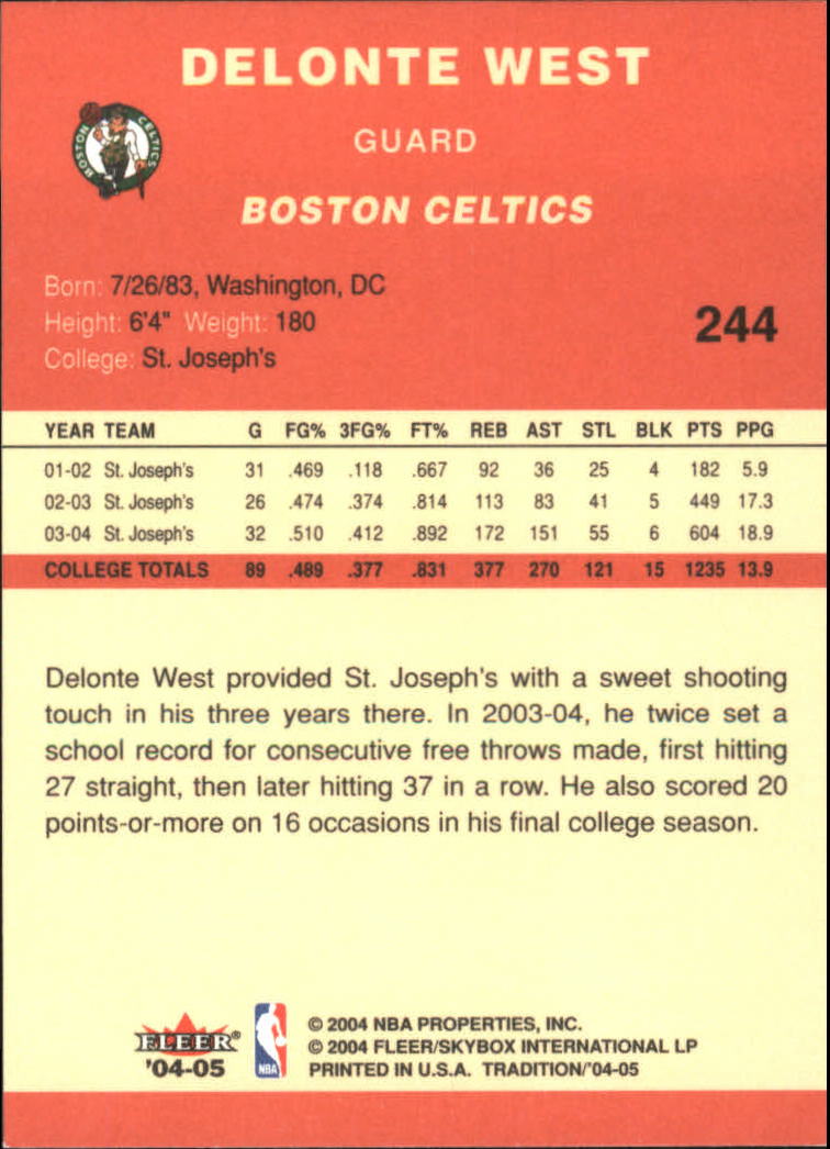 2004/2005 Tradition (Fleer) Basketball Part 1 Red Main Set Cards #1 to #268 - Picture 477 of 496