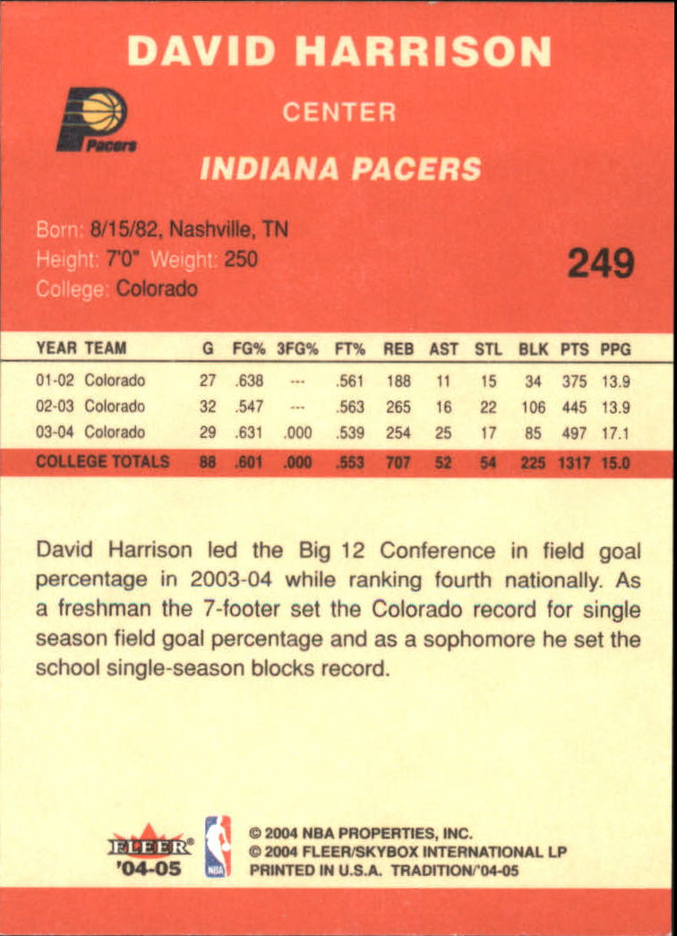 2004/2005 Tradition (Fleer) Basketball Part 1 Red Main Set Cards #1 to #268 - Picture 487 of 496
