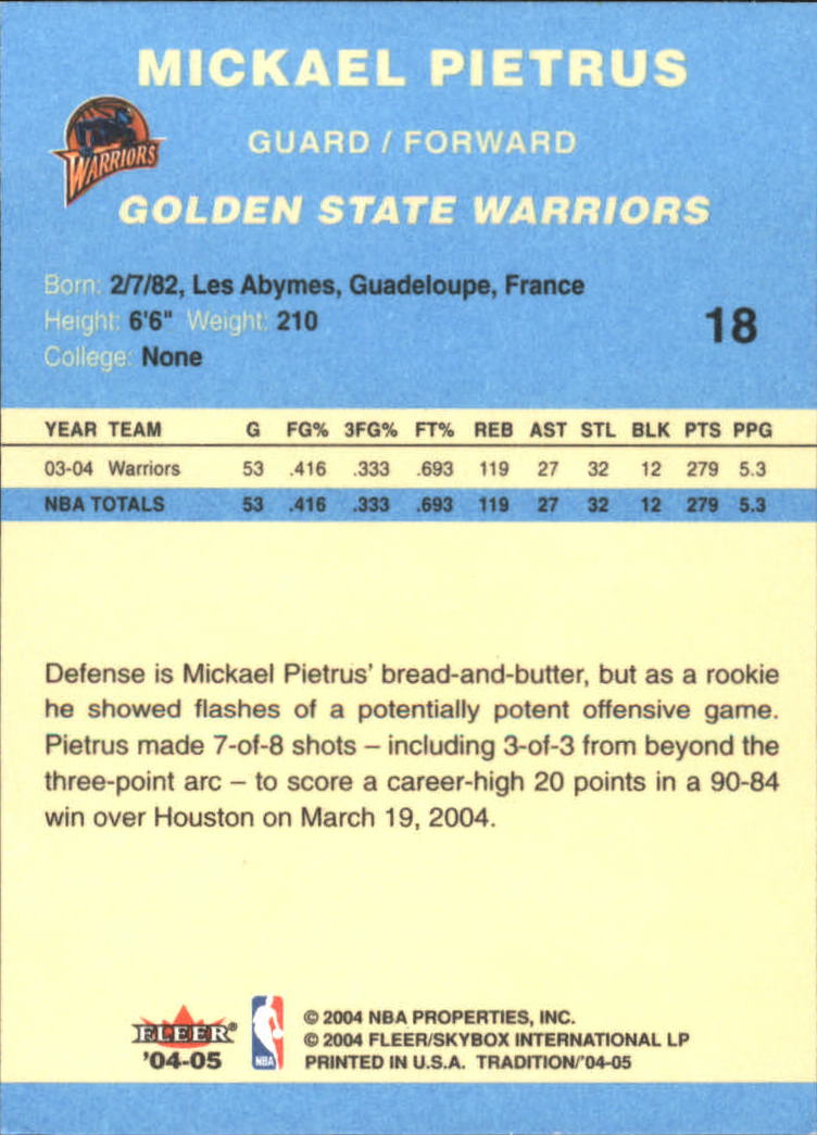 2004/2005 Tradition (Fleer) Basketball Part 2 Parallel Blue Cards #1 to #249 - Picture 29 of 357