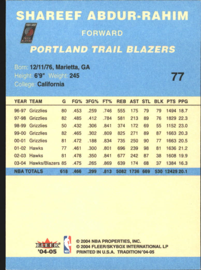 2004/2005 Tradition (Fleer) Basketball Part 2 Parallel Blue Cards #1 to #249 - Picture 117 of 357
