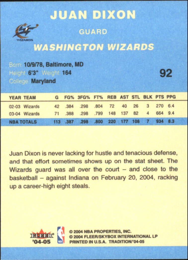 2004/2005 Tradition (Fleer) Basketball Part 2 Parallel Blue Cards #1 to #249 - Picture 141 of 357
