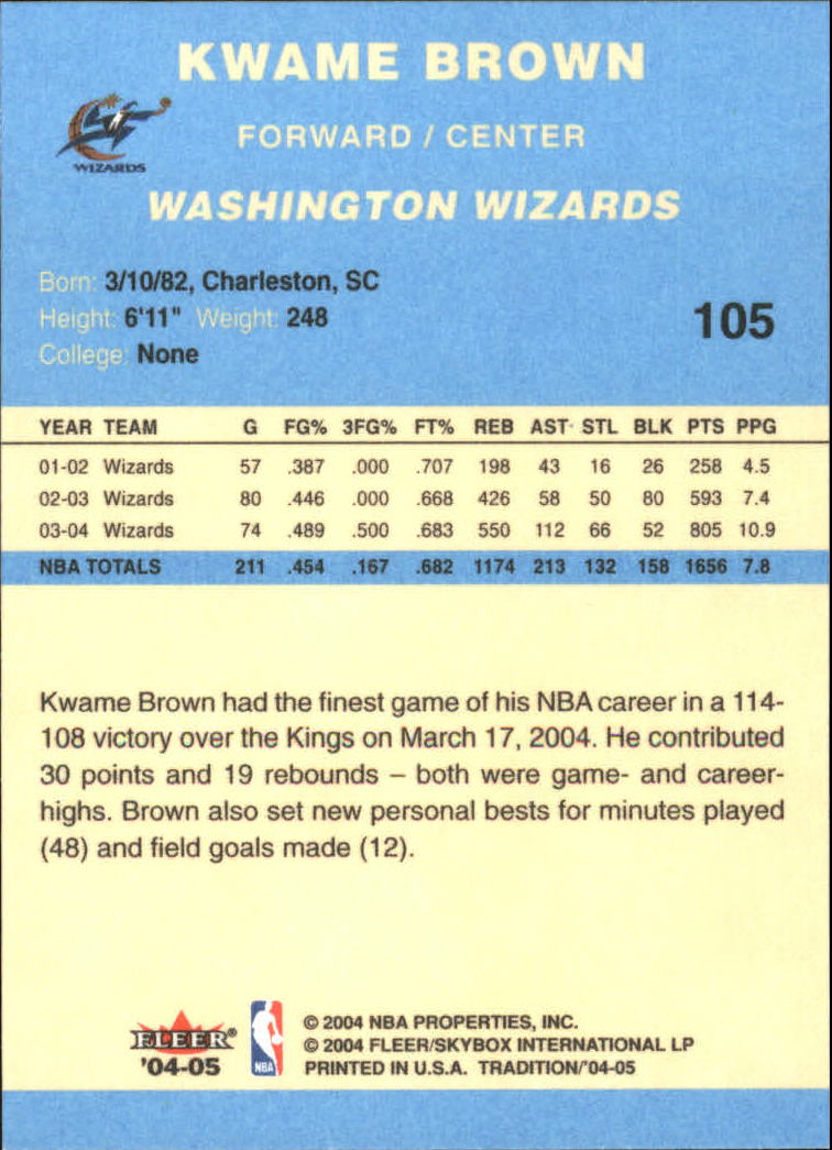 2004/2005 Tradition (Fleer) Basketball Part 2 Parallel Blue Cards #1 to #249 - Picture 159 of 357