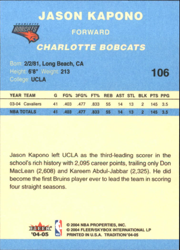 2004/2005 Tradition (Fleer) Basketball Part 2 Parallel Blue Cards #1 to #249 - Picture 161 of 357
