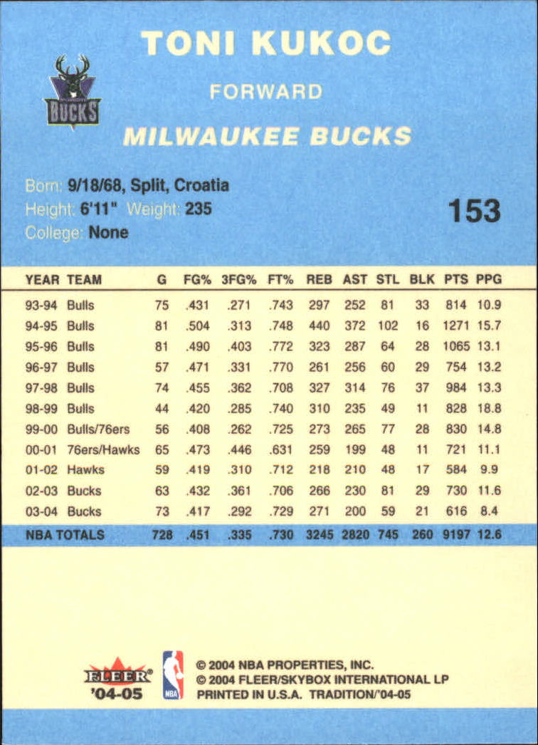 2004/2005 Tradition (Fleer) Basketball Part 2 Parallel Blue Cards #1 to #249 - Picture 227 of 357