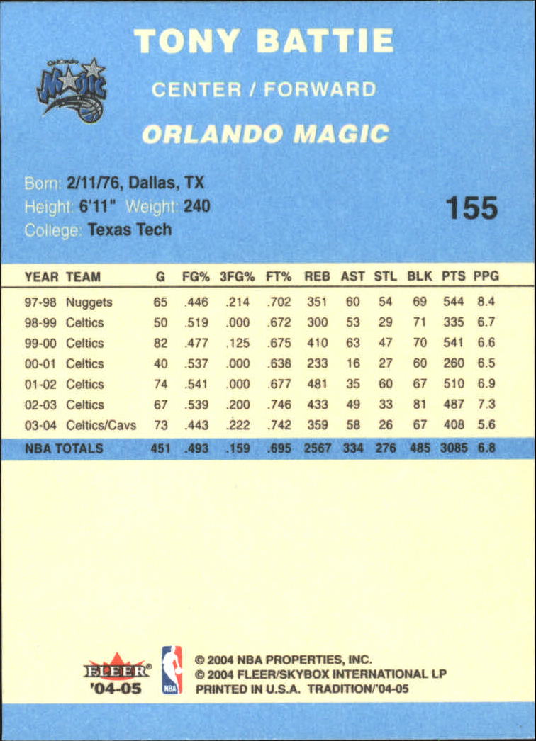 2004/2005 Tradition (Fleer) Basketball Part 2 Parallel Blue Cards #1 to #249 - Picture 231 of 357