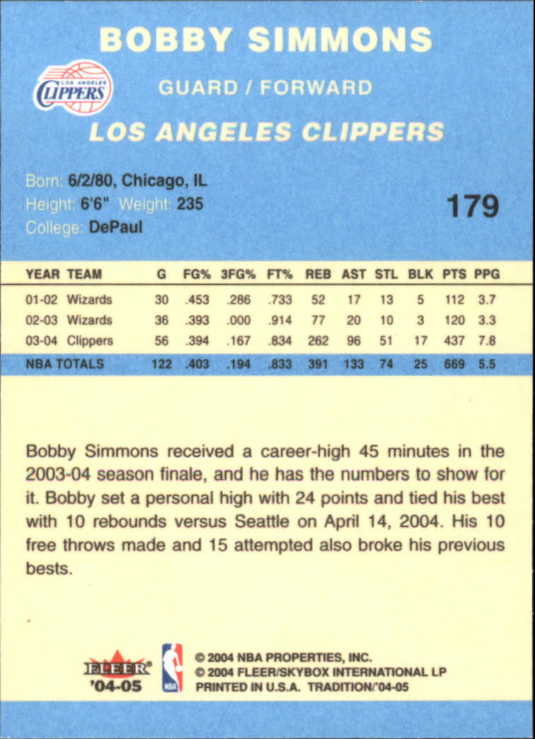 2004/2005 Tradition (Fleer) Basketball Part 2 Parallel Blue Cards #1 to #249 - Picture 271 of 357