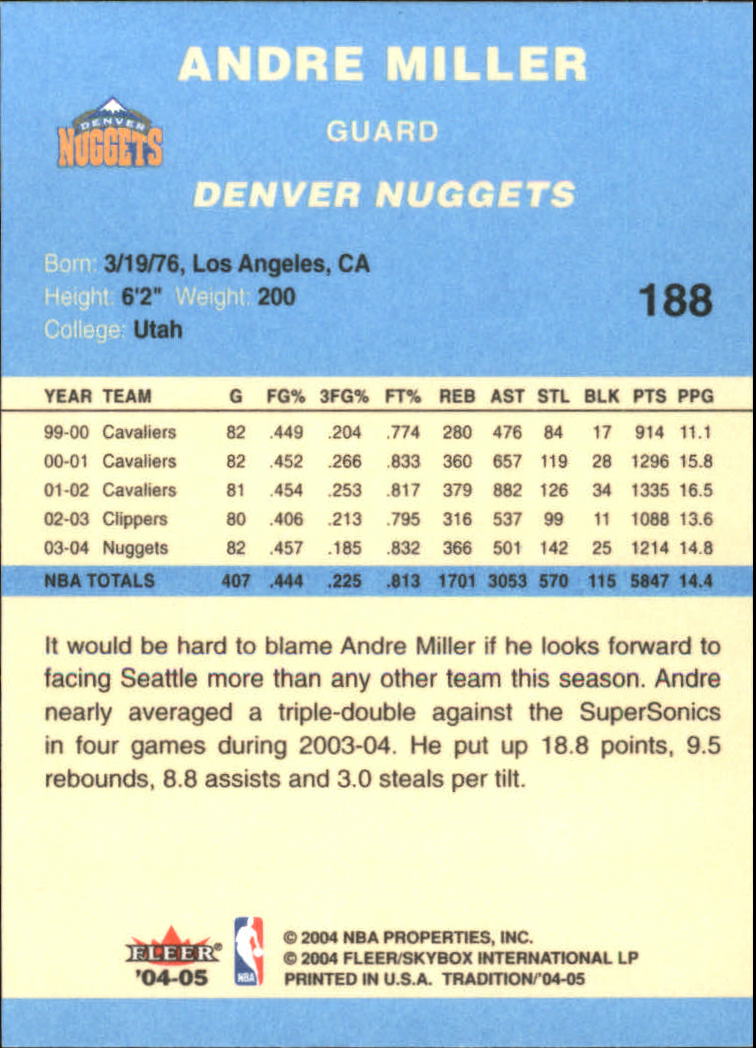 2004/2005 Tradition (Fleer) Basketball Part 2 Parallel Blue Cards #1 to #249 - Picture 285 of 357