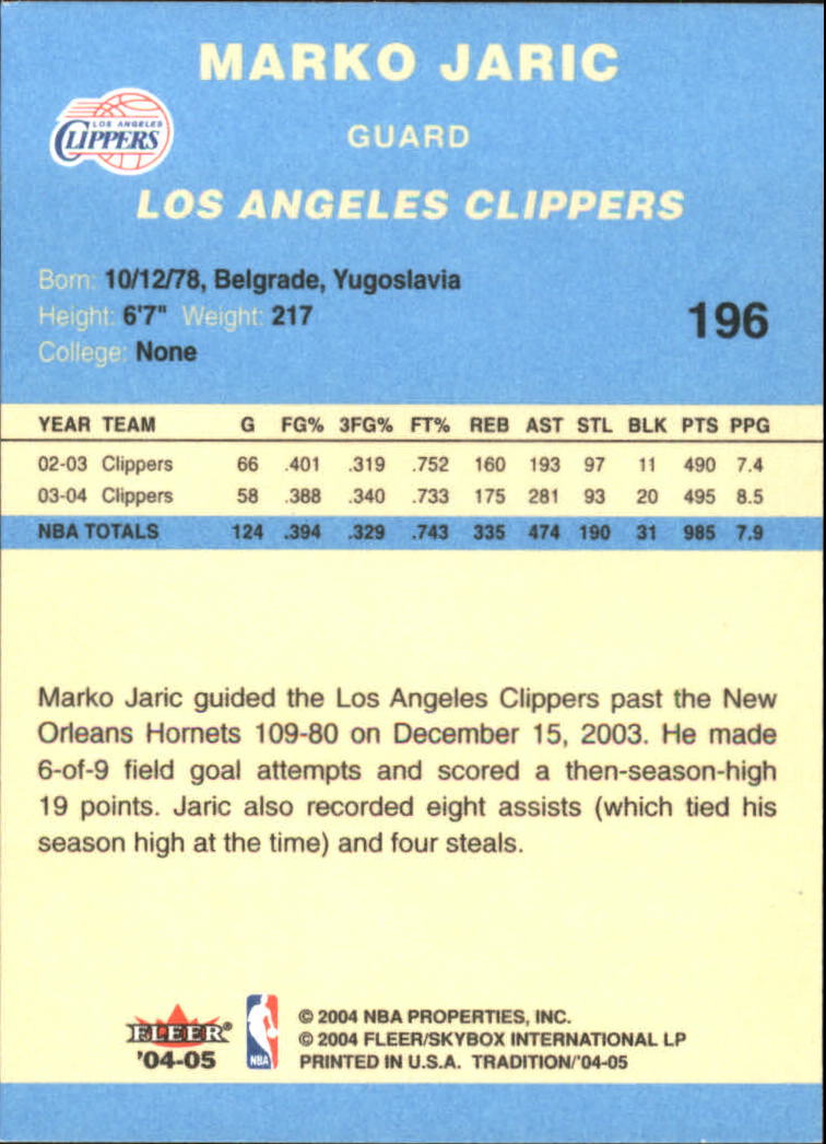 2004/2005 Tradition (Fleer) Basketball Part 2 Parallel Blue Cards #1 to #249 - Picture 295 of 357