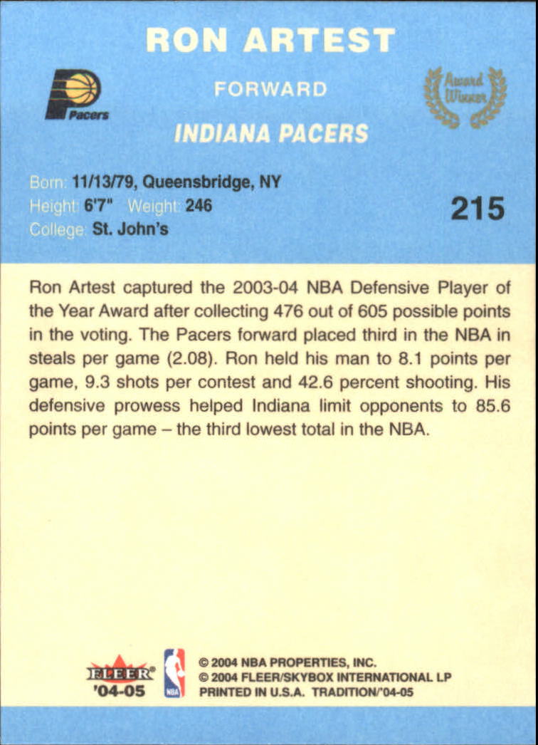 2004/2005 Tradition (Fleer) Basketball Part 2 Parallel Blue Cards #1 to #249 - Picture 325 of 357