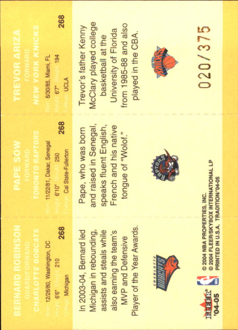 2004/2005 Tradition (Fleer) Basketball Part 4 Crystal and Draft Day Rookies - Picture 35 of 35