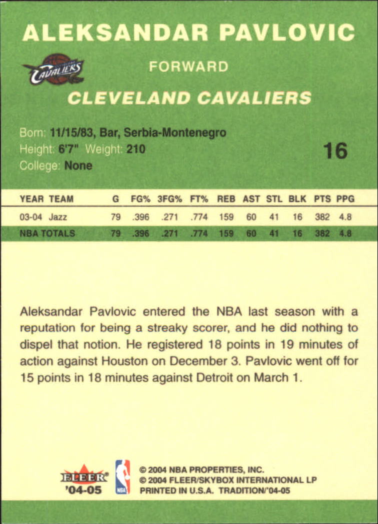 2004/2005 Tradition (Fleer) Basketball Part 3 Parallel Green Cards #3 to #265 - Picture 19 of 241