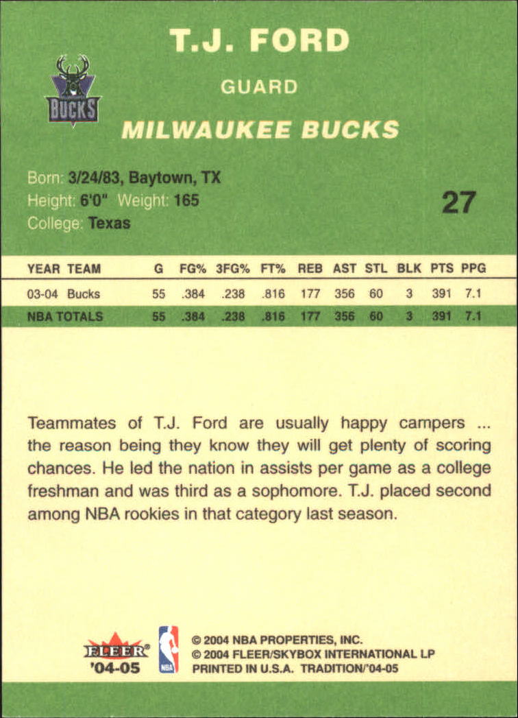2004/2005 Tradition (Fleer) Basketball Part 3 Parallel Green Cards #3 to #265 - Picture 27 of 241