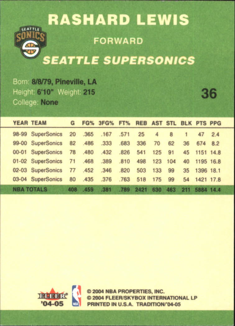 2004/2005 Tradition (Fleer) Basketball Part 3 Parallel Green Cards #3 to #265 - Picture 37 of 241