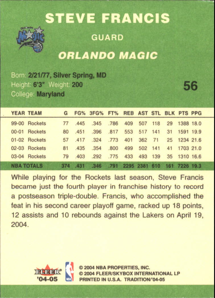 2004/2005 Tradition (Fleer) Basketball Part 3 Parallel Green Cards #3 to #265 - Picture 61 of 241