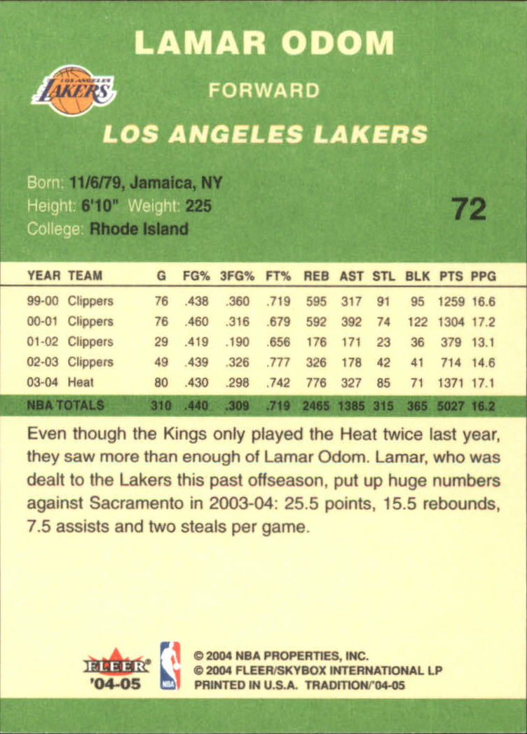 2004/2005 Tradition (Fleer) Basketball Part 3 Parallel Green Cards #3 to #265 - Picture 73 of 241