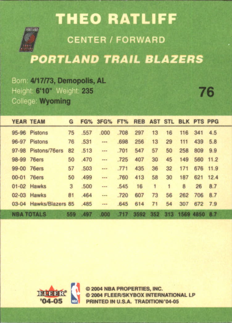 2004/2005 Tradition (Fleer) Basketball Part 3 Parallel Green Cards #3 to #265 - Picture 75 of 241