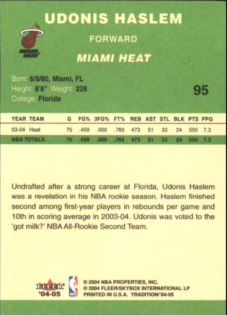 2004/2005 Tradition (Fleer) Basketball Part 3 Parallel Green Cards #3 to #265 - Picture 93 of 241